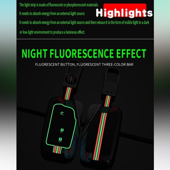 Kunio | NIB sporty Lexus Zinc Alloy Frame Luminous Effect Key Cover w/keychain - Picture 12 of 16